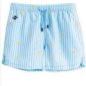 Nikben Striped Banana print Swim Trunks Shorts Size M